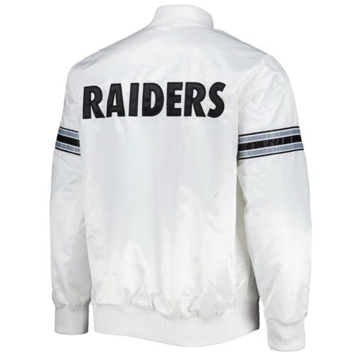 White The Power Forward Las Vegas Raiders Satin Full-Snap Jacket - Image 2