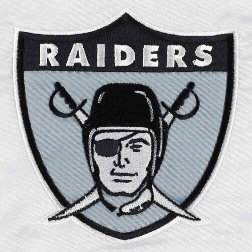 White The Power Forward Las Vegas Raiders Satin Full-Snap Jacket - Image 4