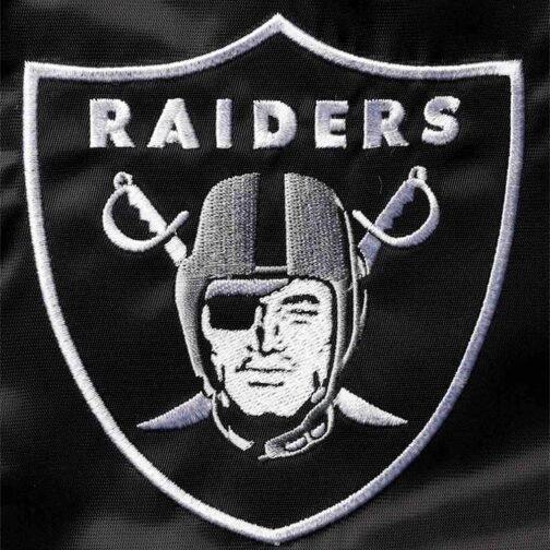 Las Vegas Raiders Enforcer Black/Grey Satin Jacket - Image 6