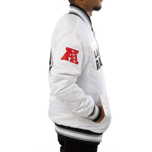 A Stars Las Vegas Raiders White Satin Jacket - Image 5