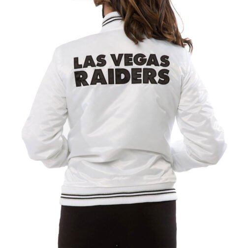 Women’s Raiders Las Vegas Satin Starter Jacket - Image 6