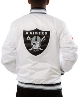 A Stars Las Vegas Raiders White Satin Jacket