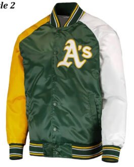 Oakland Athletics Lead Off Varsity Satin Jacket