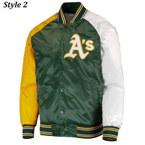 Oakland Athletics Lead Off Varsity Satin Jacket - Image 2