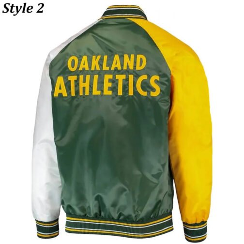 Oakland Athletics Lead Off Varsity Satin Jacket - Image 4