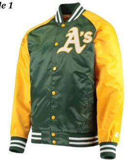 Oakland Athletics Lead Off Varsity Satin Jacket