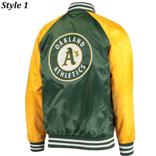 Oakland Athletics Lead Off Varsity Satin Jacket - Image 3