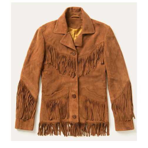Women’s Suede Leather Fringe Jacket - Image 2