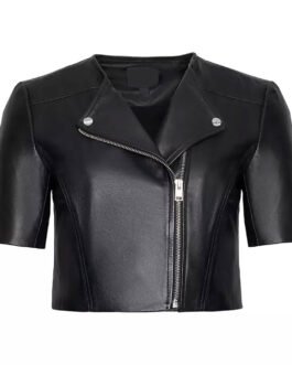 Women’s Short Sleeve Leather Jacket