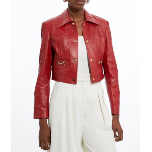 Women’s Snaffle Trim Leather Jacket