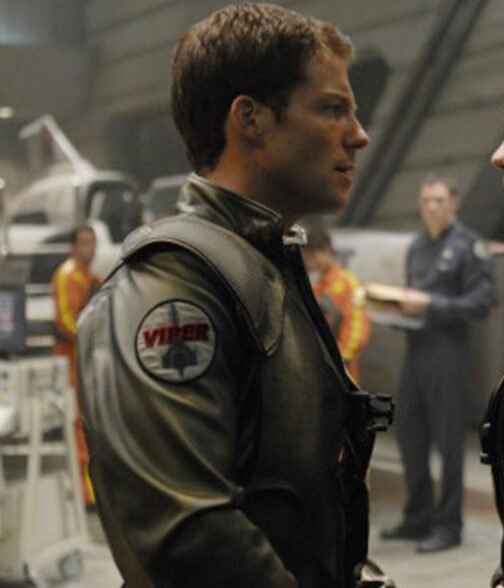 Jamie Bamber Battlestar Galactica Grey Jacket - Image 11