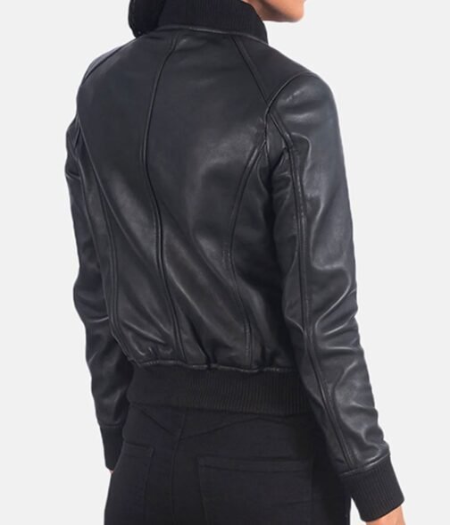 Danielle Rose Russell Legacies Bomber Leather Jacket - Image 3