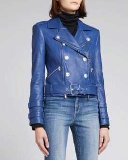 Renee Rapp The Sex Lives of College Girls S02 Moto Blue Leather Jacket