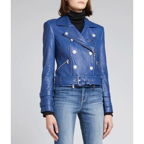 Renee Rapp The Sex Lives of College Girls S02 Moto Blue Leather Jacket