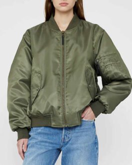 Women’s Leon Army Green Bomber Jacket