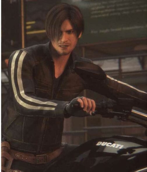 Leon Kennedy Resident Evil Vendetta Leather Jacket - Image 5