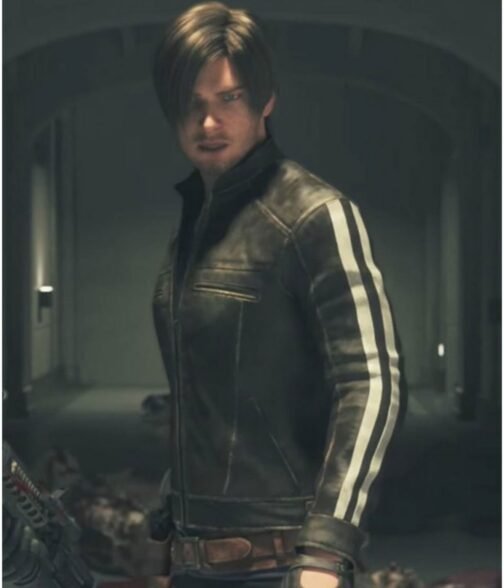 Leon Kennedy Resident Evil Vendetta Leather Jacket - Image 2