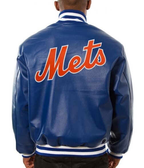 New York Mets Letterman Leather Jacket - Image 3