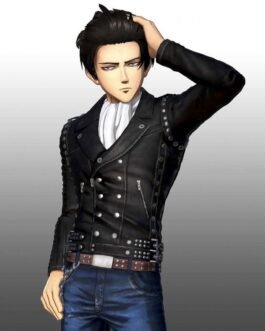 Levi Ackerman Attack on Titan Black Leather Biker Jacket
