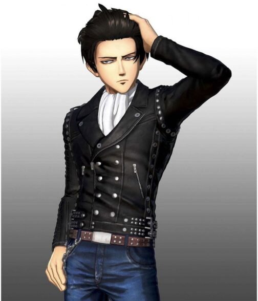 Levi Ackerman Attack on Titan Black Leather Biker Jacket
