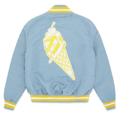 Light Blue BBC ICECREAM Baseball Jacket - Image 2