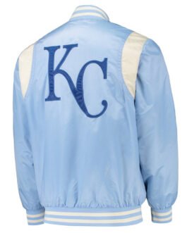 Light Blue/Cream Kansas City Royals Varsity Satin Jacket