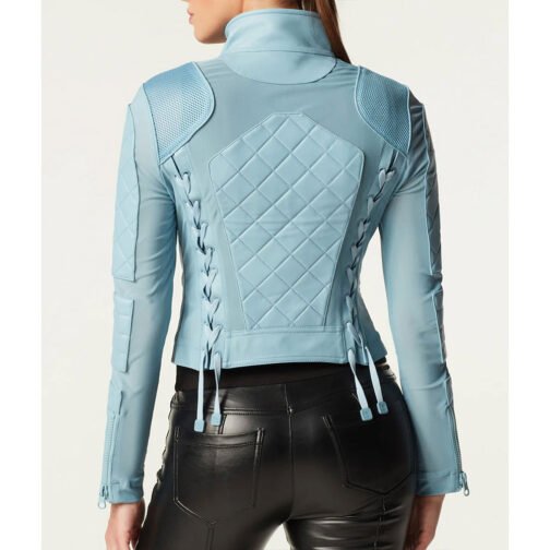 Women’s Moto Leather & Mesh Jacket - Image 9