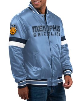 Memphis Grizzlies Home Game Light Blue Satin Jacket