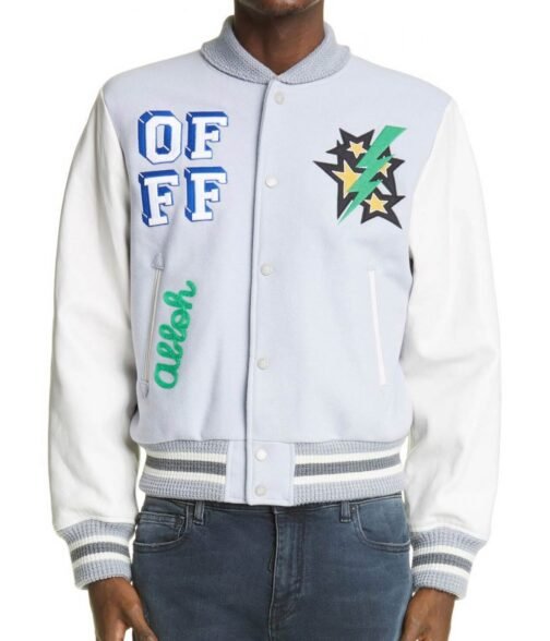 Lil Durk Magician Light Grey and White Varsity Jacket - Image 5
