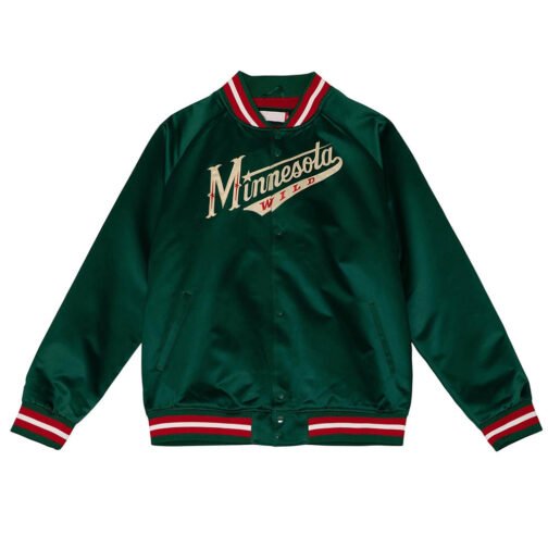 Lightweight Minnesota Wild Green Satin Jacket - Image 3