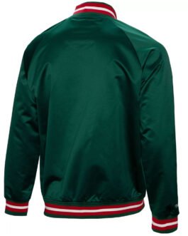 Lightweight Minnesota Wild Green Satin Jacket