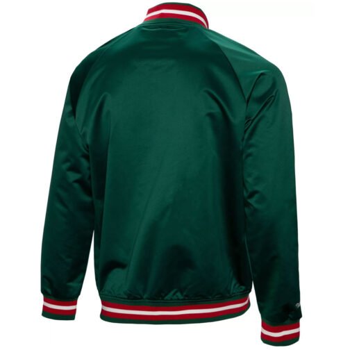 Lightweight Minnesota Wild Green Satin Jacket - Image 2