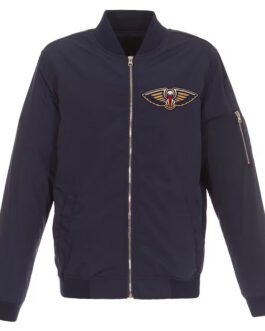 New Orleans Pelicans Nylon Navy Bomber Lightweight Jacket