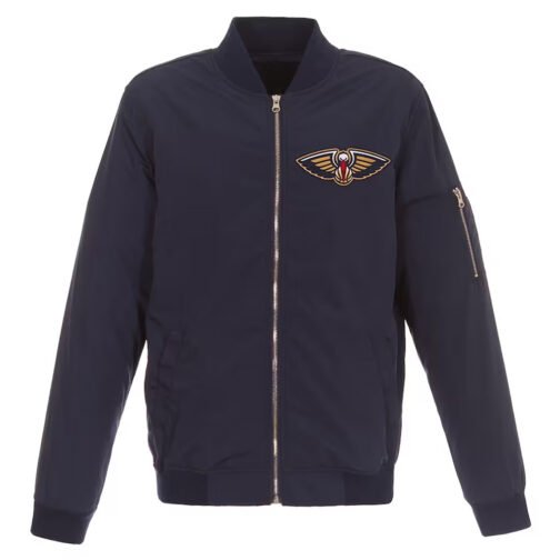 New Orleans Pelicans Nylon Navy Bomber Lightweight Jacket
