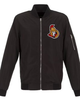 Lightweight Ottawa Senators Black Nylon Bomber Jacket