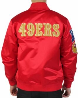 San Francisco 49ers Bomber Lightweight Red Satin Jacket