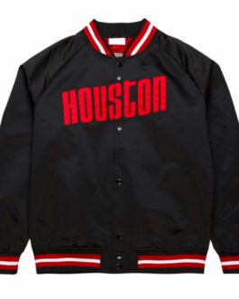 Houston Rockets Lightweight Black Satin Jacket