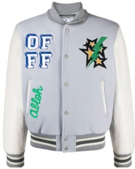 Lil Durk Magician Light Grey and White Varsity Jacket