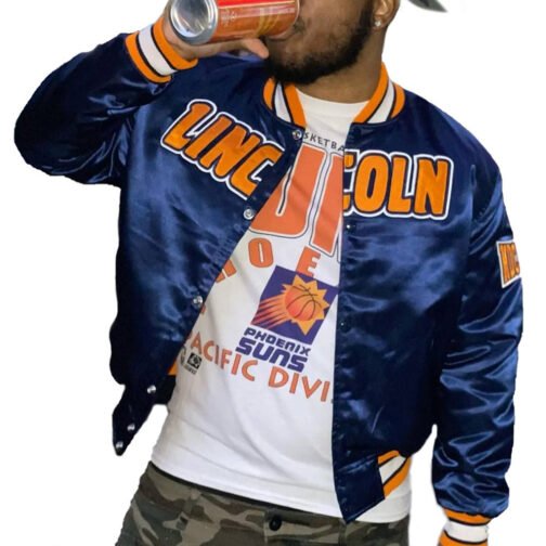 Men’s Lincoln University Embroidered Blue Jacket - Image 3