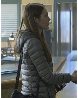 Darby Stanchfield Locke & Key Puffer Grey Coat