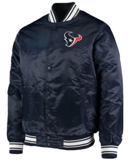 Houston Texans Locker Room Navy Blue Satin Jacket