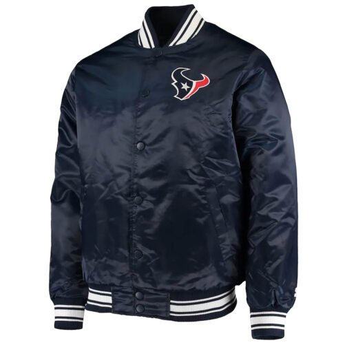Houston Texans Locker Room Navy Blue Satin Jacket