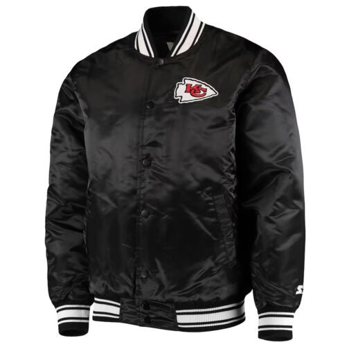 Starter Kansas City Chiefs Locker Room Red/Black Full-Snap Satin Jacket - Image 2