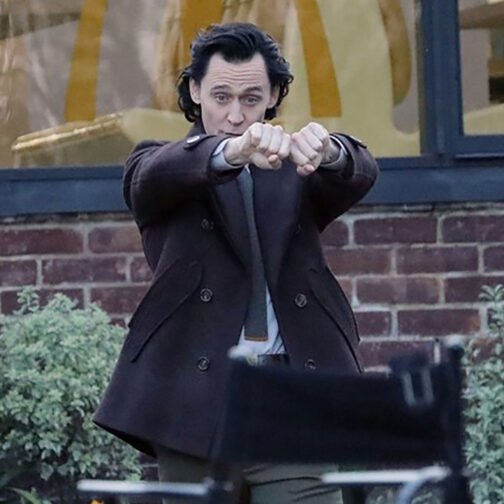 Loki Season 2 Tom Hiddleston Brown Wool Peacoat - Image 17
