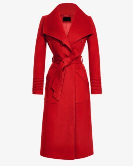 Baby Alpaca Long Wide Collar Wrap Coat
