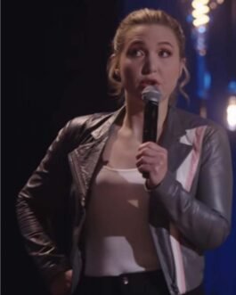 Taylor Tomlinson Look at You Grey Stripe Leather Jacket
