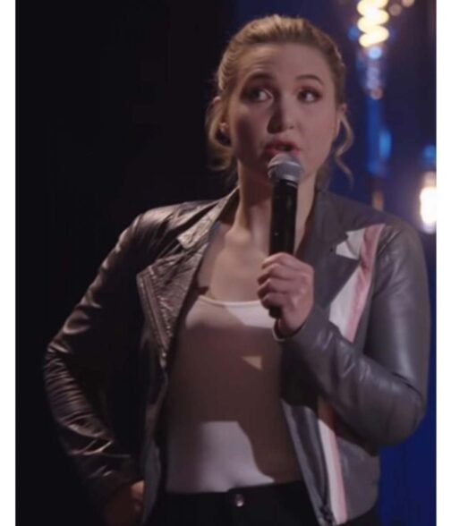 Taylor Tomlinson Look at You Grey Stripe Leather Jacket