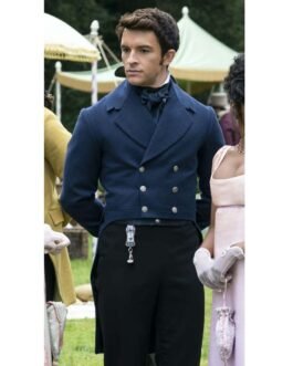 Jonathan Bailey Bridgerton Season 02 Blue Wool Tailcoat