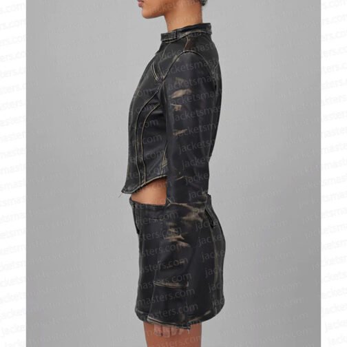 Lori Harvey Hangs Out with The Biebers Leather Jacket - Image 4