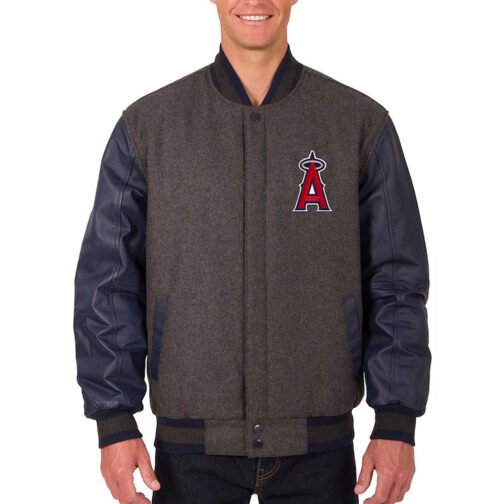 Los Angeles Angels Charcoal/Navy Varsity Jacket